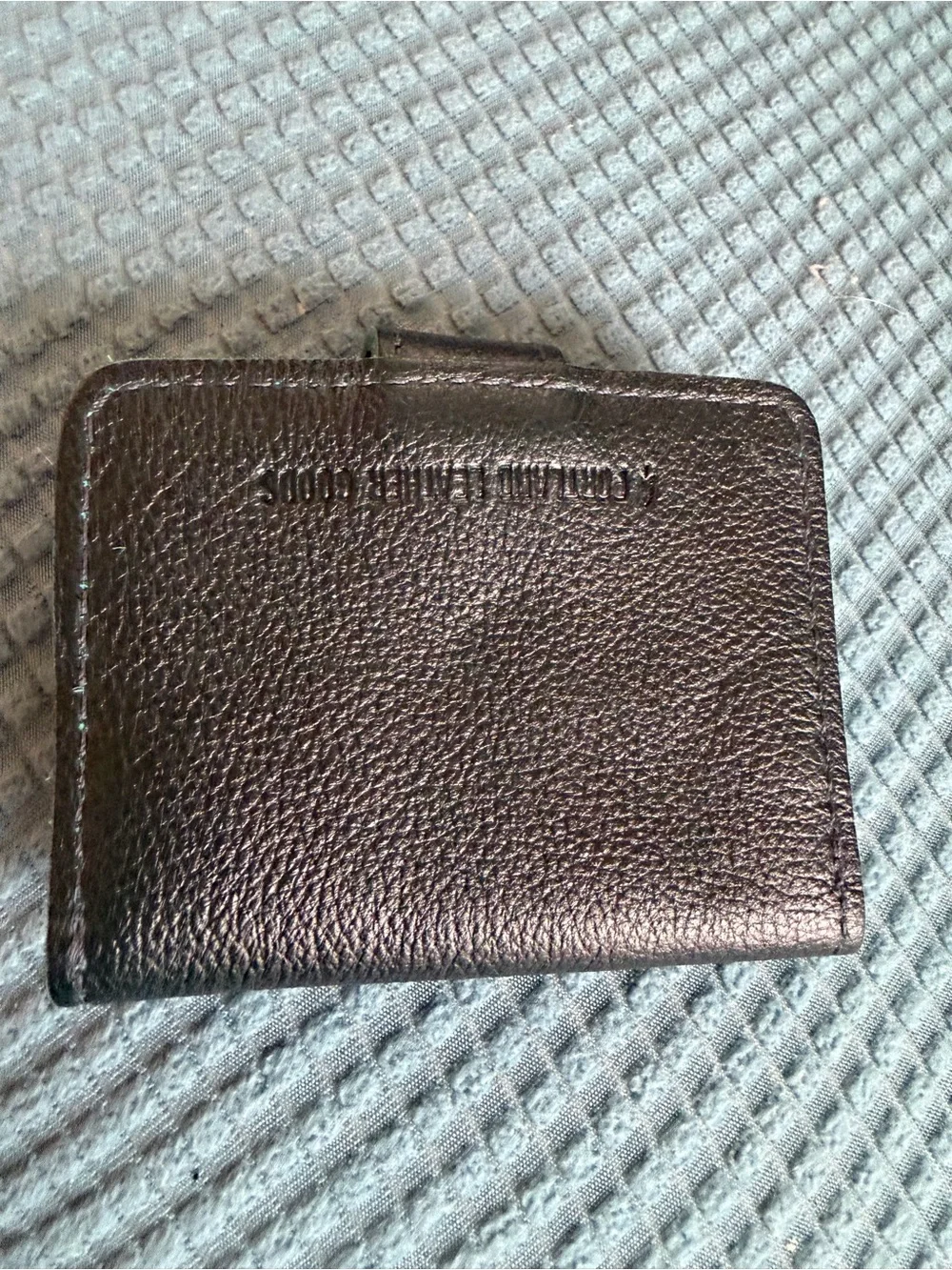 Portland Leather Black Pebbled Leather Wallet with Gold Snap - Picture 5 of 8